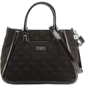 Vera Bradley Quilted Black Travel Duffel with Glossy Trim